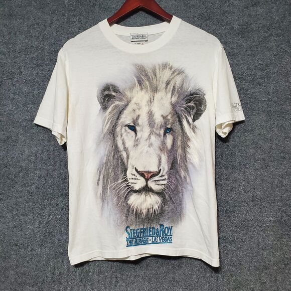 Vintage Siegfried & Roy White Tiger The Mirage Las Vegas Shirt Mens Size Small - Picture 1 of 11